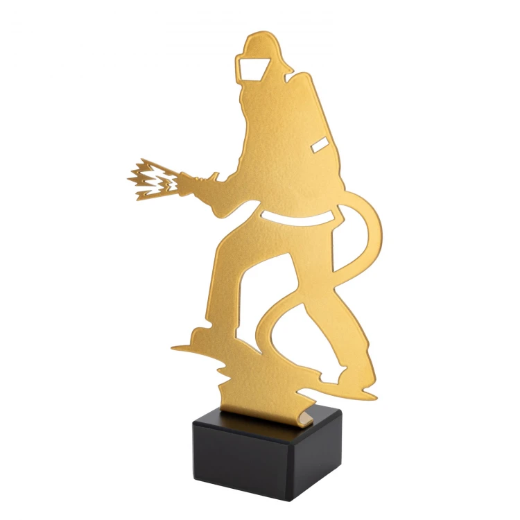 Metal Firefighter Statuette - height 210mm - SML011