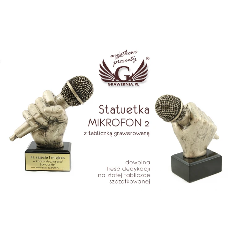 Microphone 2 Statuette - attractive cast figurine - height 13.5cm - FOL024
