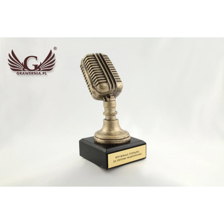 Vintage Microphone Statuette - Attractive Cast Figurine - Height 17 cm - FOL010