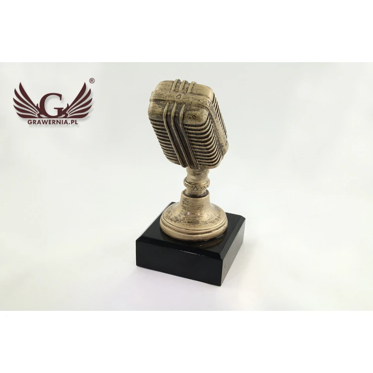 Vintage Microphone Statuette - Attractive Cast Figurine - Height 17 cm - FOL010