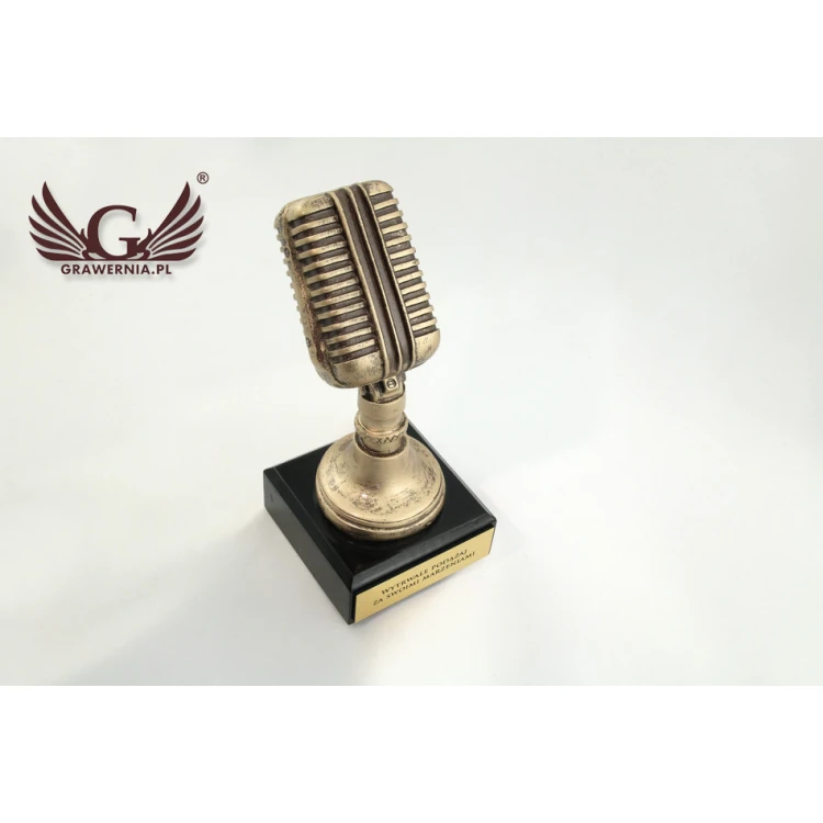 Vintage Microphone Statuette - Attractive Cast Figurine - Height 17 cm - FOL010