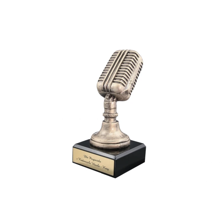 Vintage Microphone Statuette - Attractive Cast Figurine - Height 17 cm - FOL010