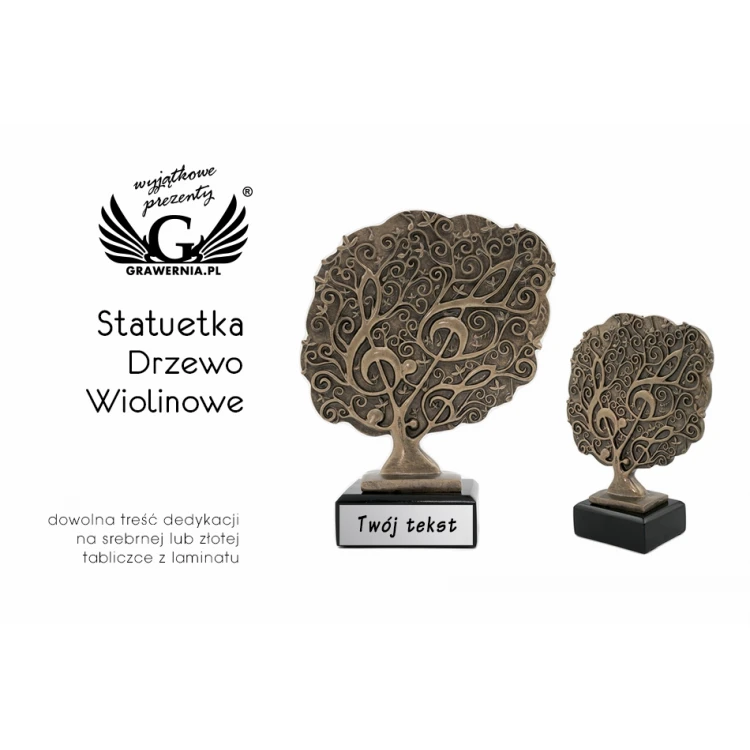 Music 1 Statuette - Violin Tree - attractive cast figurine - height 21 cm