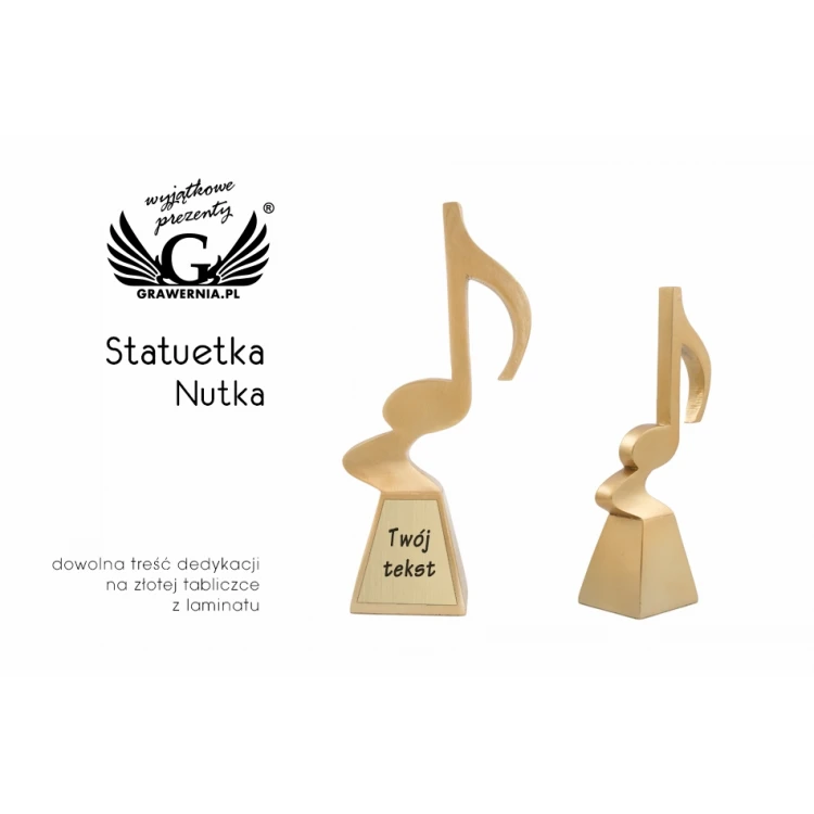 Music Note Statuette - Attractive Cast Figurine - Height 23cm - FOL044