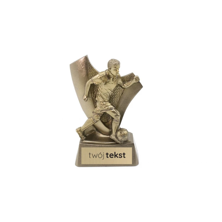 Soccer Player Statuette - attractive cast figurine with your engraving - height 10cm - FOL055