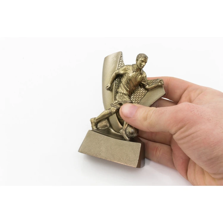 Soccer Player Statuette - attractive cast figurine with your engraving - height 10cm - FOL055