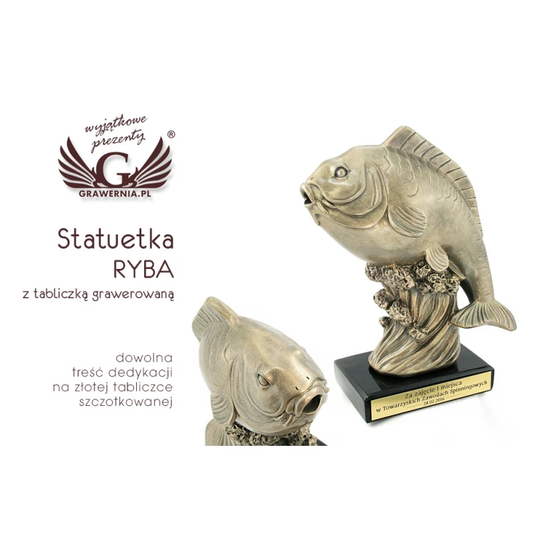 FISH Statuette - Attractive Cast Figurine - Height 29.5cm