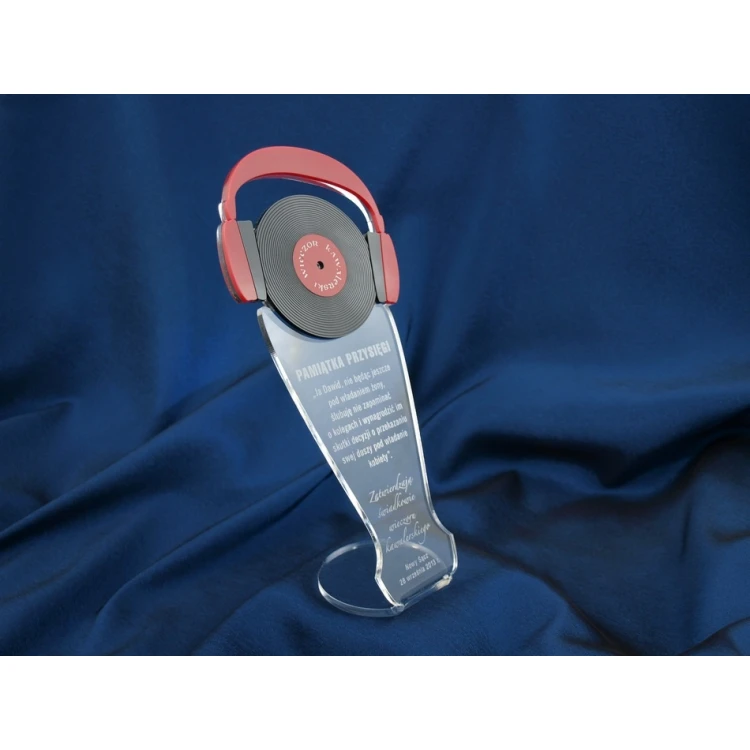 Bachelor Party Souvenir - Headphones and DJ's Black Record - DTA15 Model - Height 25 cm