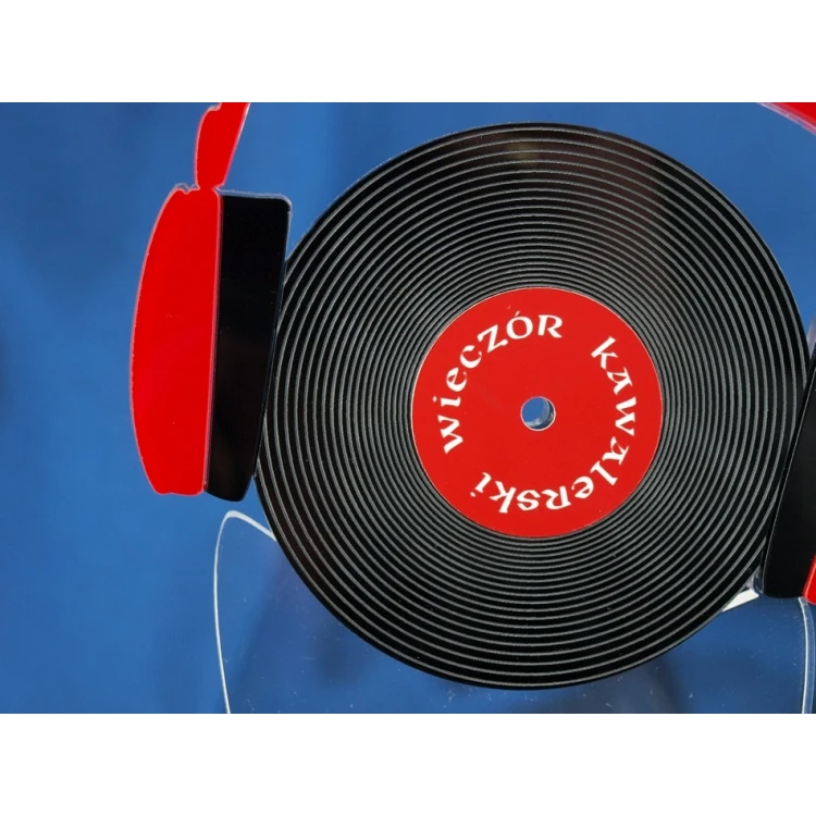 Bachelor Party Souvenir - Headphones and DJ's Black Record - DTA15 Model - Height 25 cm