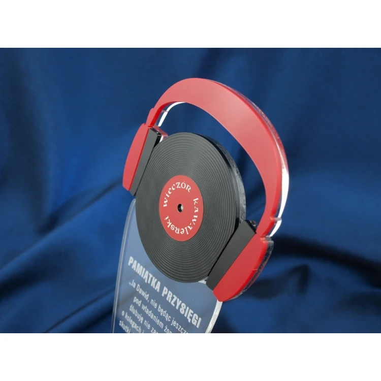 Bachelor Party Souvenir - Headphones and DJ's Black Record - DTA15 Model - Height 25 cm