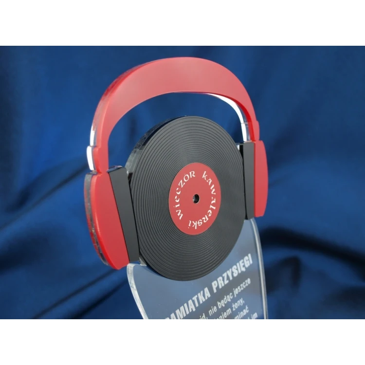 Bachelor Party Souvenir - Headphones and DJ's Black Record - DTA15 Model - Height 25 cm
