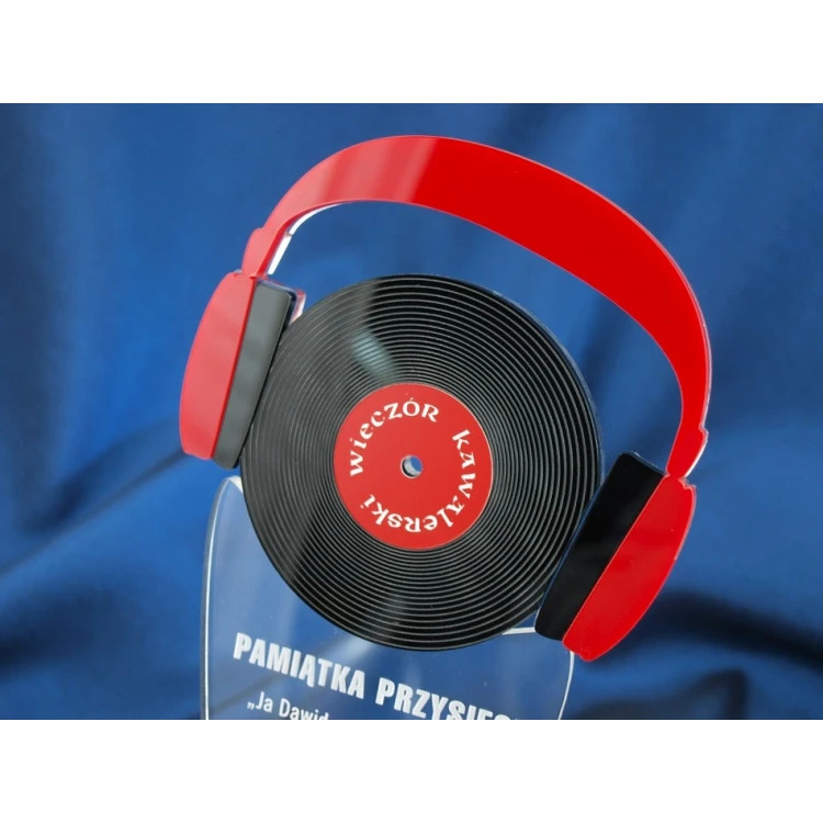 Bachelor Party Souvenir - Headphones and DJ's Black Record - DTA15 Model - Height 25 cm