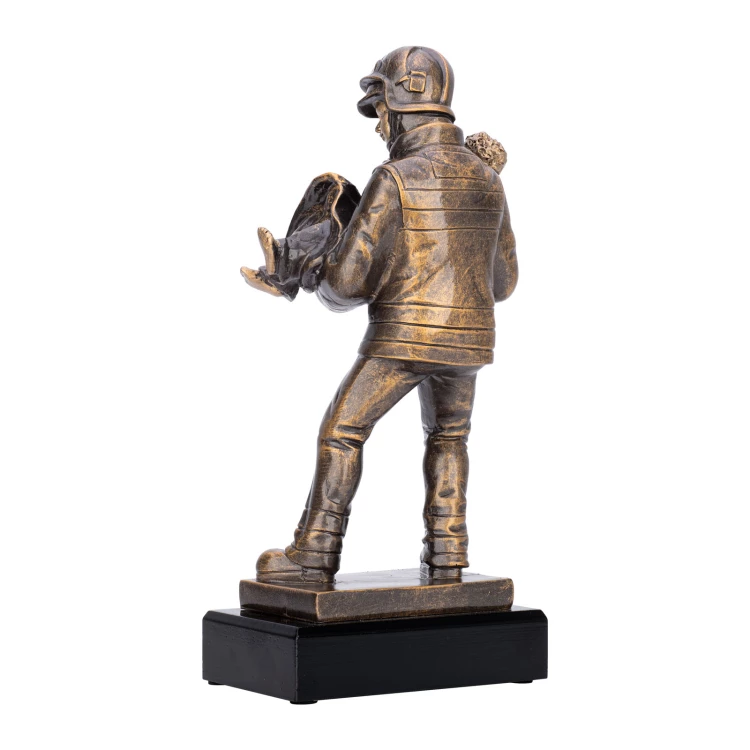 Firefighter statuette - cast with engraving - height 27.5 cm - FOL068