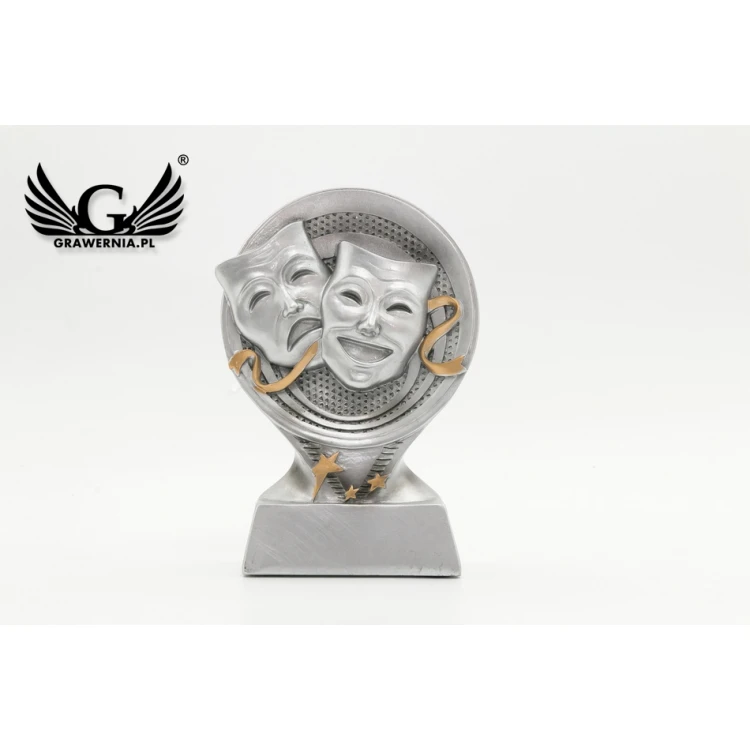 Theatre Silver Statuette - attractive cast figurine - height 14cm - FOL042
