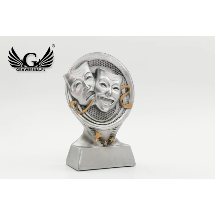 Theatre Silver Statuette - attractive cast figurine - height 14cm - FOL042