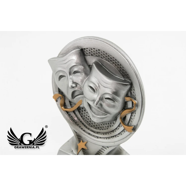 Theatre Silver Statuette - attractive cast figurine - height 14cm - FOL042