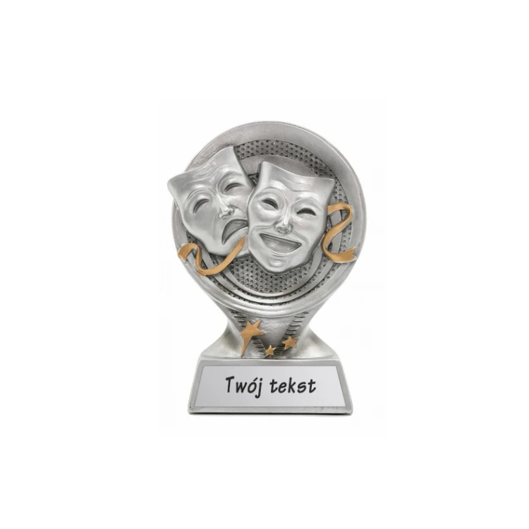 Theatre Silver Statuette - attractive cast figurine - height 14cm - FOL042