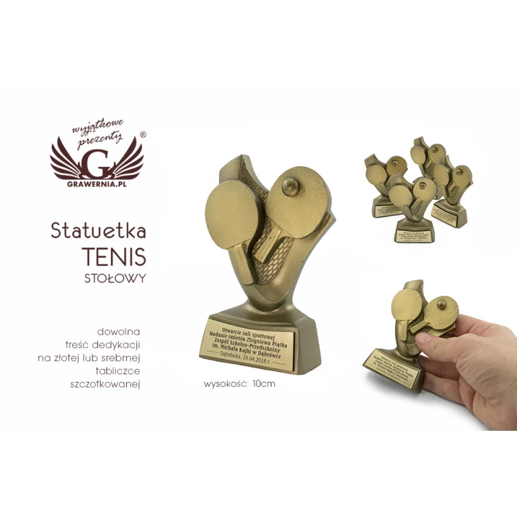 Table Tennis Statuette 2 - Attractive Cast Figurine - Height: 10cm - FOL033