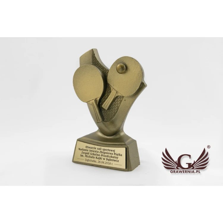 Table Tennis Statuette 2 - Attractive Cast Figurine - Height: 10cm - FOL033