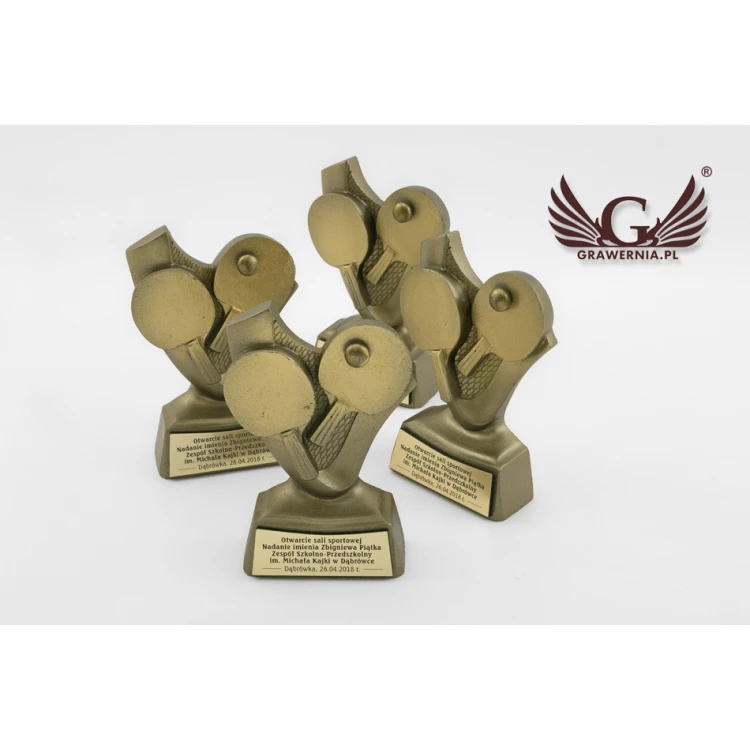 Table Tennis Statuette 2 - Attractive Cast Figurine - Height: 10cm - FOL033