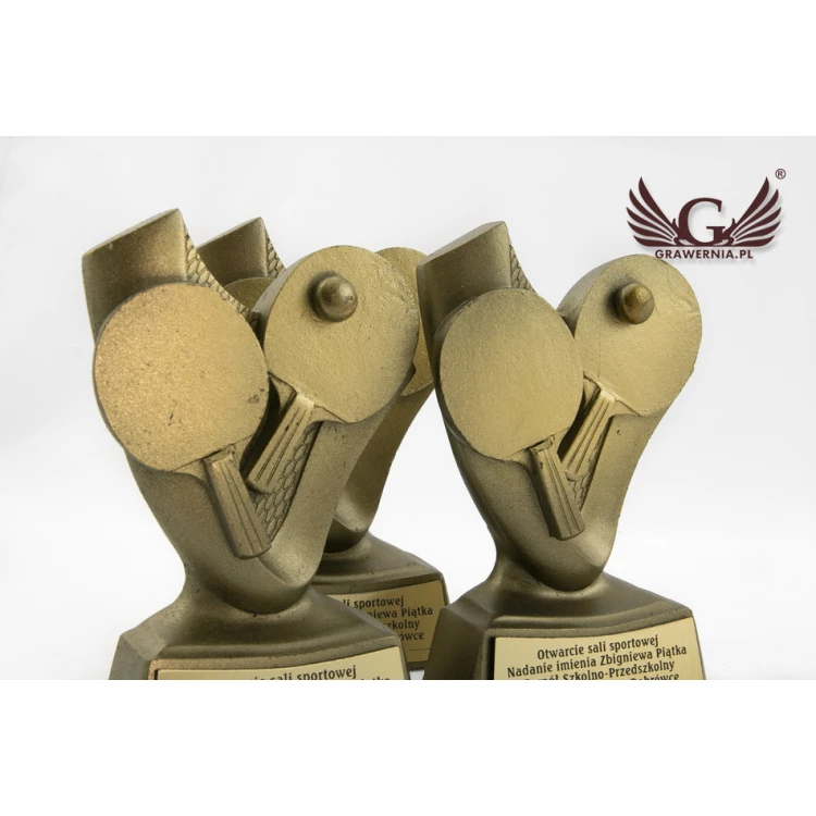 Table Tennis Statuette 2 - Attractive Cast Figurine - Height: 10cm - FOL033