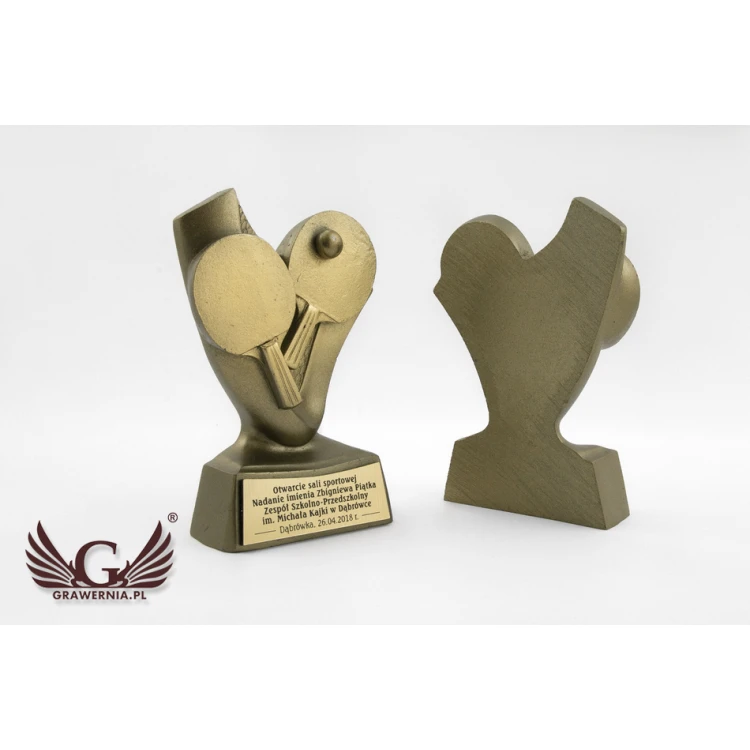 Table Tennis Statuette 2 - Attractive Cast Figurine - Height: 10cm - FOL033