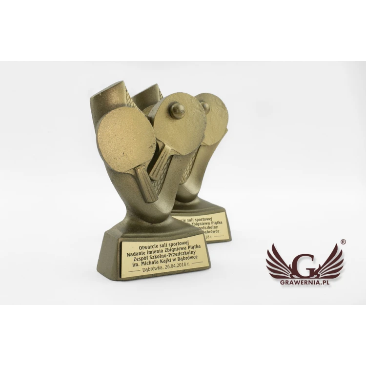 Table Tennis Statuette 2 - Attractive Cast Figurine - Height: 10cm - FOL033