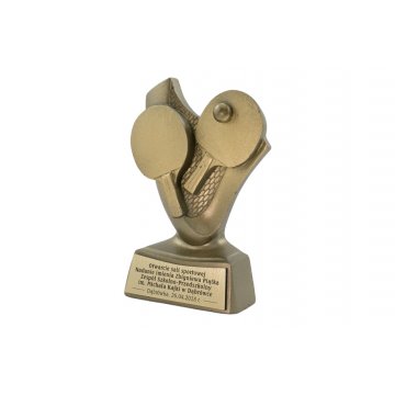 Table Tennis Statuette 2 - Attractive Cast Figurine - Height: 10cm - FOL033