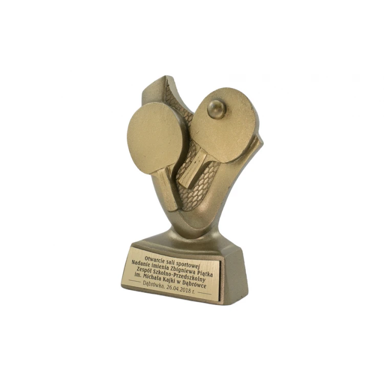 Table Tennis Statuette 2 - Attractive Cast Figurine - Height: 10cm - FOL033