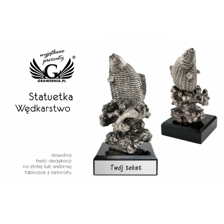 Fishing Statuette 1 - Attractive Cast Figurine - Height 20cm - FOL038