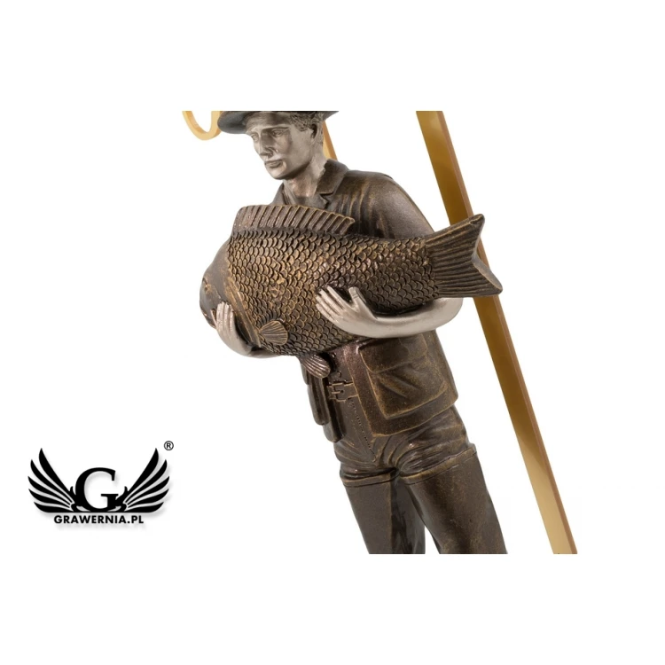 Fisherman Statuette - attractive figurine cast with acrylic inscription - height 42.8cm - FOL051