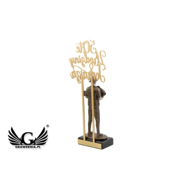 Fisherman Statuette - attractive figurine cast with acrylic inscription - height 42.8cm - FOL051