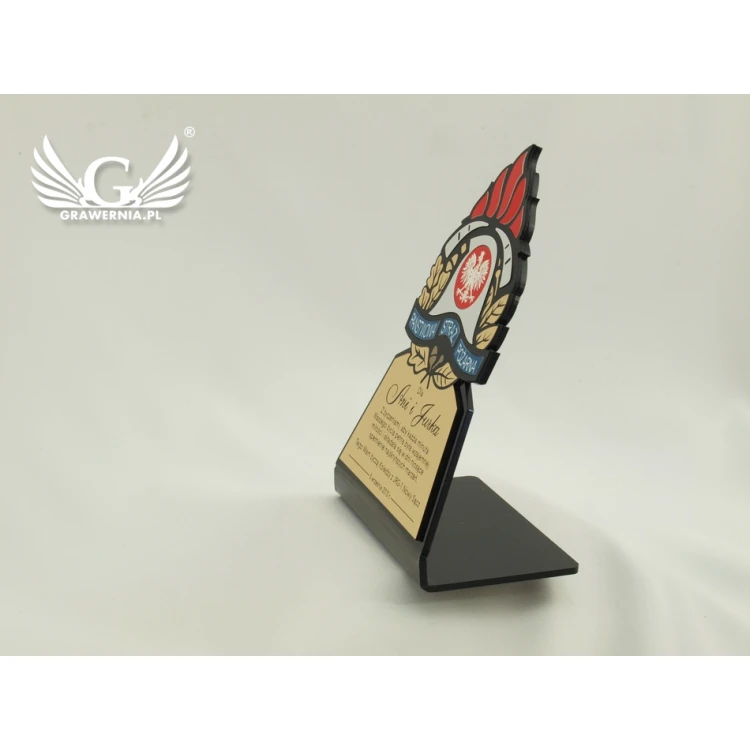 Statue with the State Fire Service badge - model DTA24 - height 16 cm