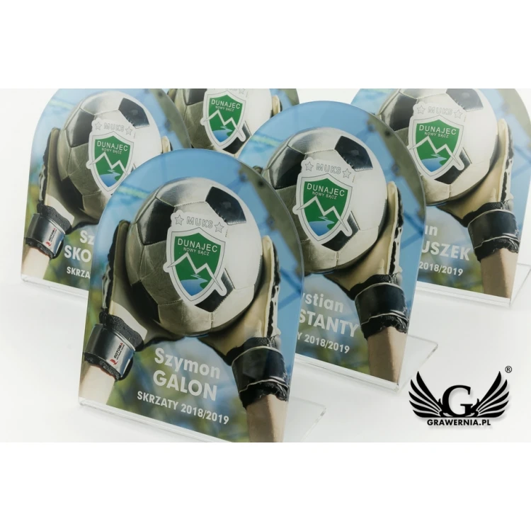 Plexi Statuette - Football - UV print with any graphics - model DTA59 - height 14cm