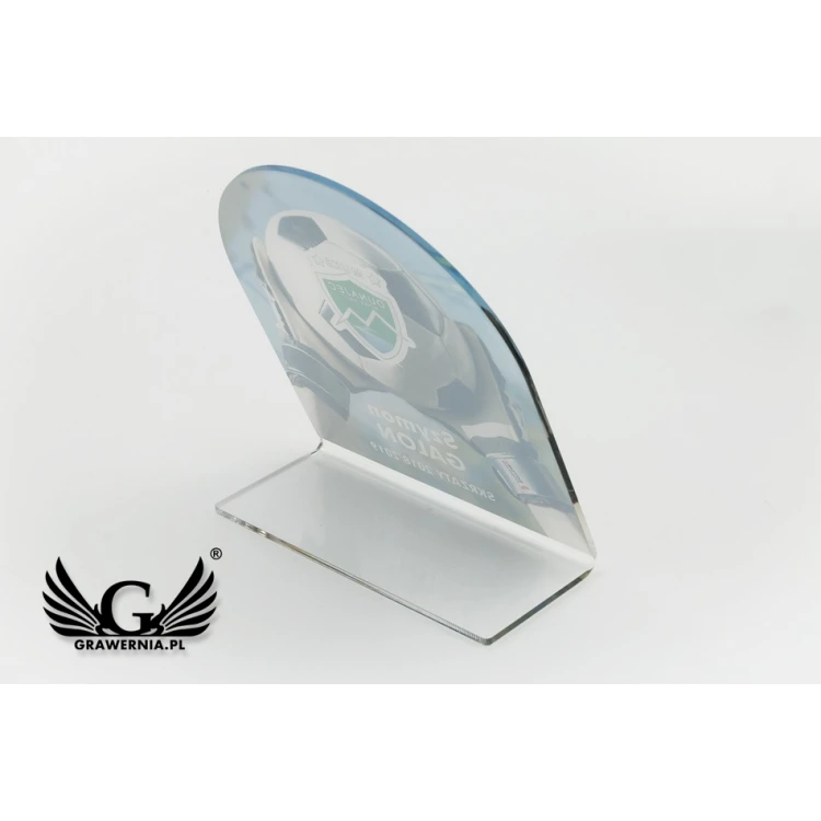 Plexi Statuette - Football - UV print with any graphics - model DTA59 - height 14cm