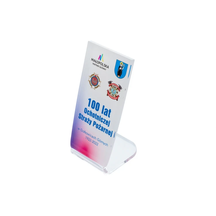 Plexi statuette with any graphic - UV print - DTA076 - height 13cm