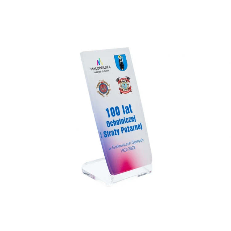 Plexi statuette with any graphic - UV print - DTA076 - height 13cm