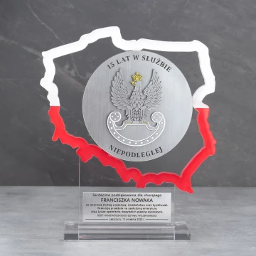 Polish Statue from Transparent Plexi - Military Service Appreciation - DTA093 - height 21cm