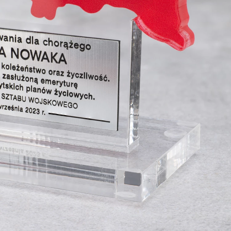 Polish Statue from Transparent Plexi - Military Service Appreciation - DTA093 - height 21cm