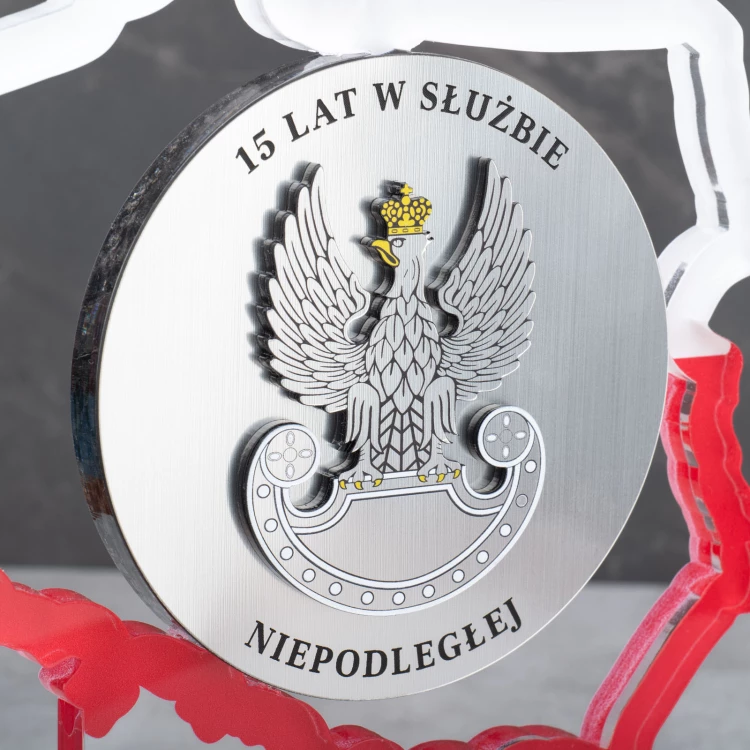 Polish Statue from Transparent Plexi - Military Service Appreciation - DTA093 - height 21cm