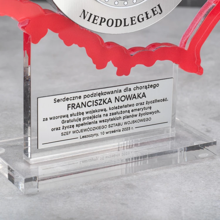 Polish Statue from Transparent Plexi - Military Service Appreciation - DTA093 - height 21cm