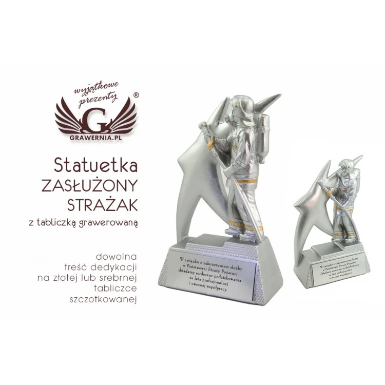 MERITORIOUS FIREFIGHTER - attractive cast figurine - height 16cm