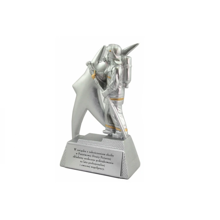MERITORIOUS FIREFIGHTER - attractive cast figurine - height 16cm