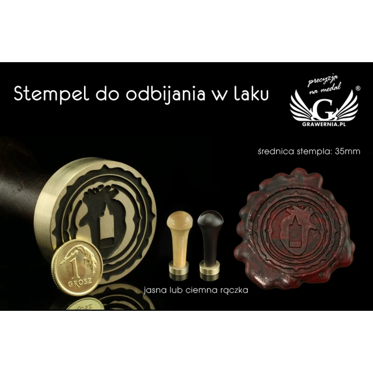 Lacquer stamp for embossing - CNC - diameter 35mm