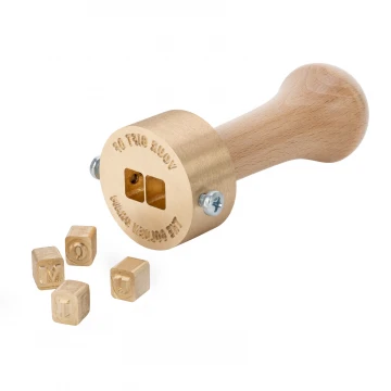 Stamp for embossing in wax with interchangeable fonts - CNC - diameter 40mm - CNC111