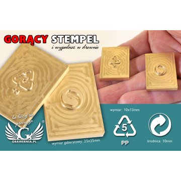 Hot and Cold Logo Embossing Stamp - Die Dimensions: 25x35mm - CNC', which is in the category 'Industry and Company / Metal Dies and Stamps'. Do not translate the category.
