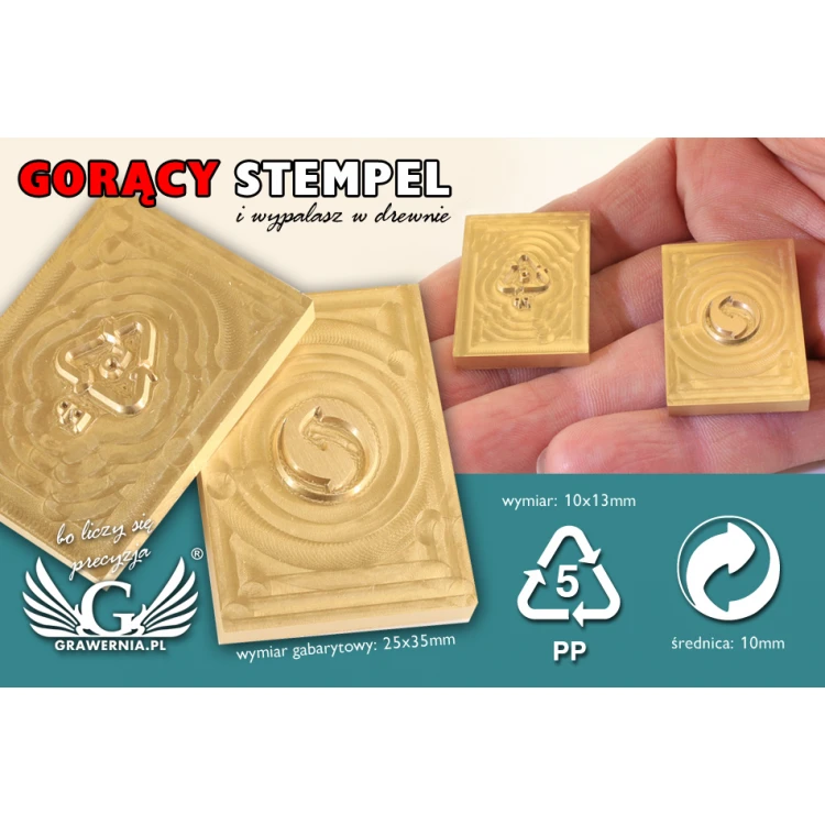 Hot and Cold Logo Embossing Stamp - Die Dimensions: 25x35mm - CNC', which is in the category 'Industry and Company / Metal Dies and Stamps'. Do not translate the category.