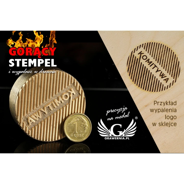 Hot and Cold Logo Embossing Stamp - 38mm Diameter - CNC