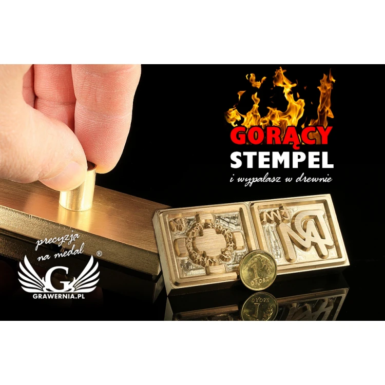 Hot and Cold Logo Embossing Stamp - Die Dimensions: 72x31mm - CNC', which is in the category 'Industry and Company / Metal Dies and Stamps'. Do not translate the category.