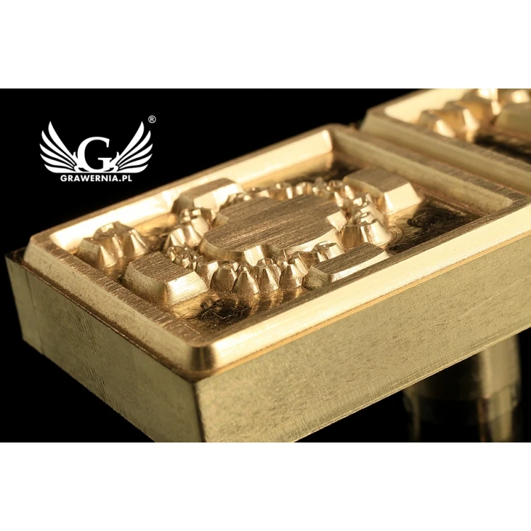 Hot and Cold Logo Embossing Stamp - Die Dimensions: 72x31mm - CNC', which is in the category 'Industry and Company / Metal Dies and Stamps'. Do not translate the category.
